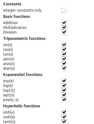 Base functions for symbolic regression