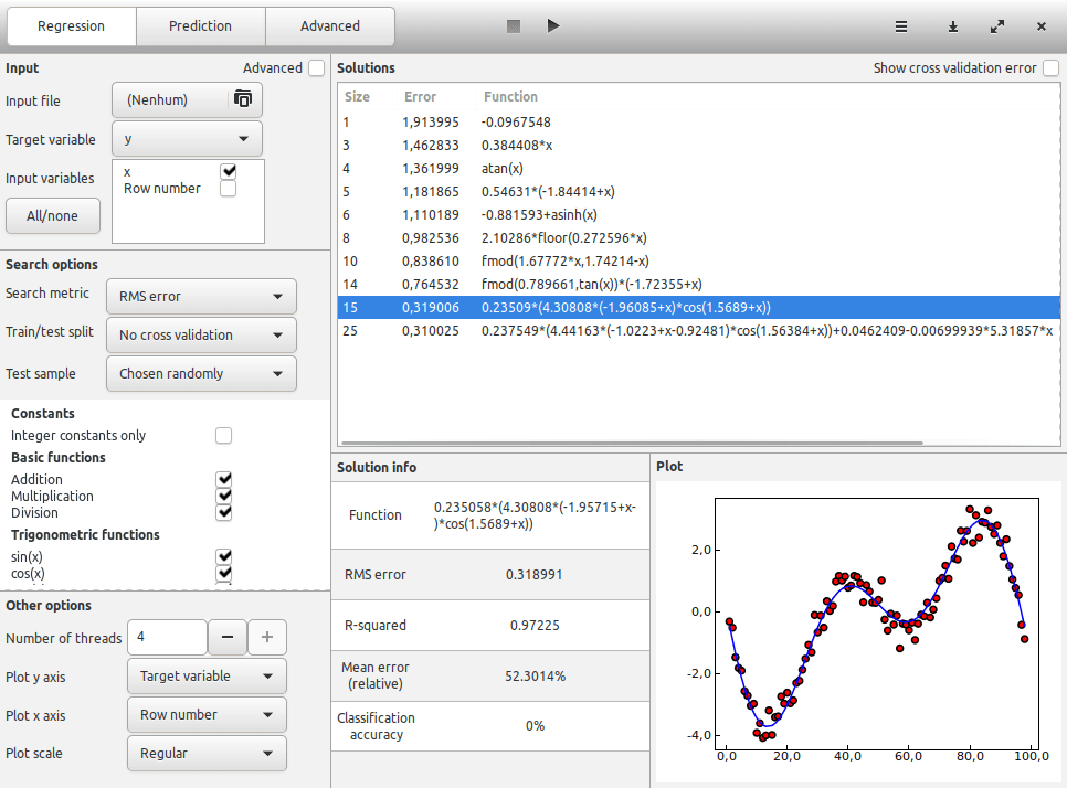 Graphical user interface of TuringBot, a DataRobot alternative