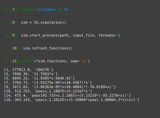 Running TuringBot from Python.